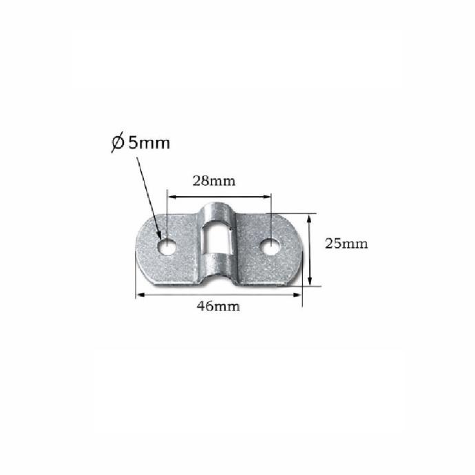 Anilla puente abatible 25mm - SOLO PLACA - Hierro Galvanizado