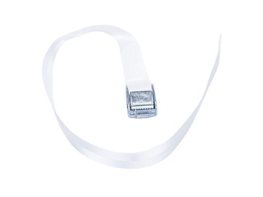 Tensor de publicidad - hebilla de presión - 25mm - cinta poliéster de 120cm - 1200kg. - Espiga Blanco