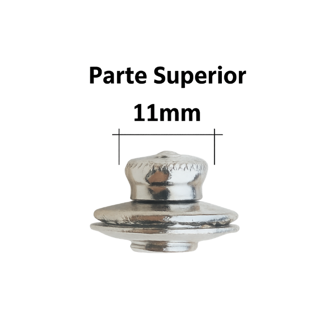 Broche Tenax Parte Superior Hembra 11mm Latón Niquel