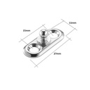 Broche Tenax - Placa Macho con 2 agujeros - Latón Niquel