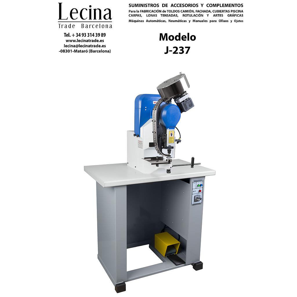 Máquina colocar Ojales Eléctrica Automática con 1 Distribuidor para el Ollao - 237E1 - Para Ollaos Metálicos y Plástico 8 a 18mm - Mesa y Pedal
