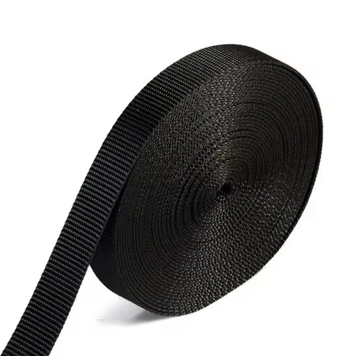 Cinta de poliéster - 47mm - 2.200kg - Surcos - Negro - TAULINER - Rollo de 100m