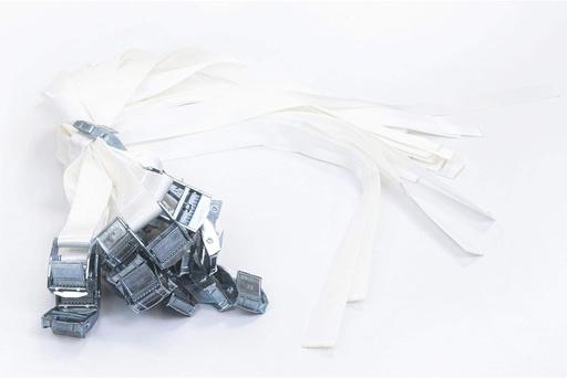 Tensor de publicidad - hebilla de presión - 25mm - cinta poliéster de 60cm - 1200kg. - Espiga Blanco