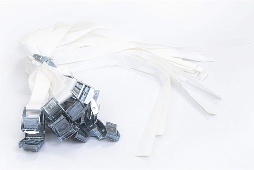 Tensor publicidad con hebilla presión 25mm con cinta Poliéster 60cm 1200kg Espiga Blanco