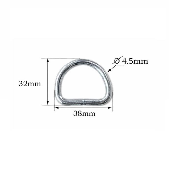 Piquete Soldado - Anilla abatible - 28 x 23 mm - Hierro Cincado