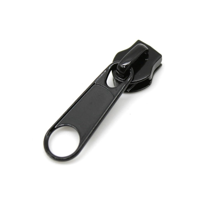 Cursor Cremallera continua Nylon Malla N.8mm Metálico Tirador Simple Largo Negro