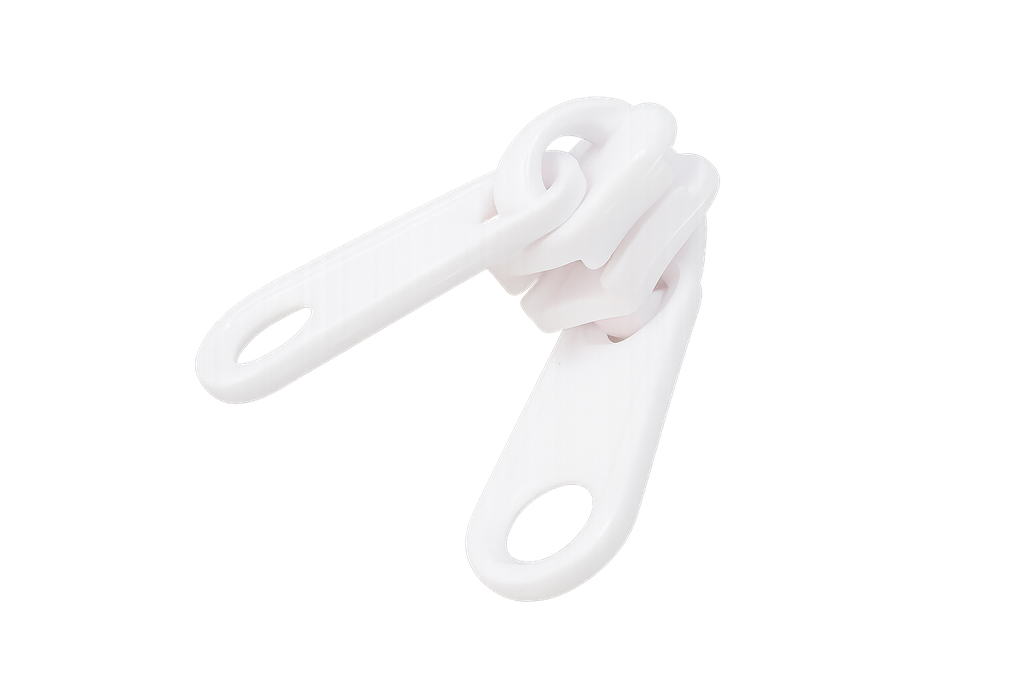 Cursor Cremallera continua Inyectada Malla 10mm Plástico Tirador DOBLE Largo Blanco