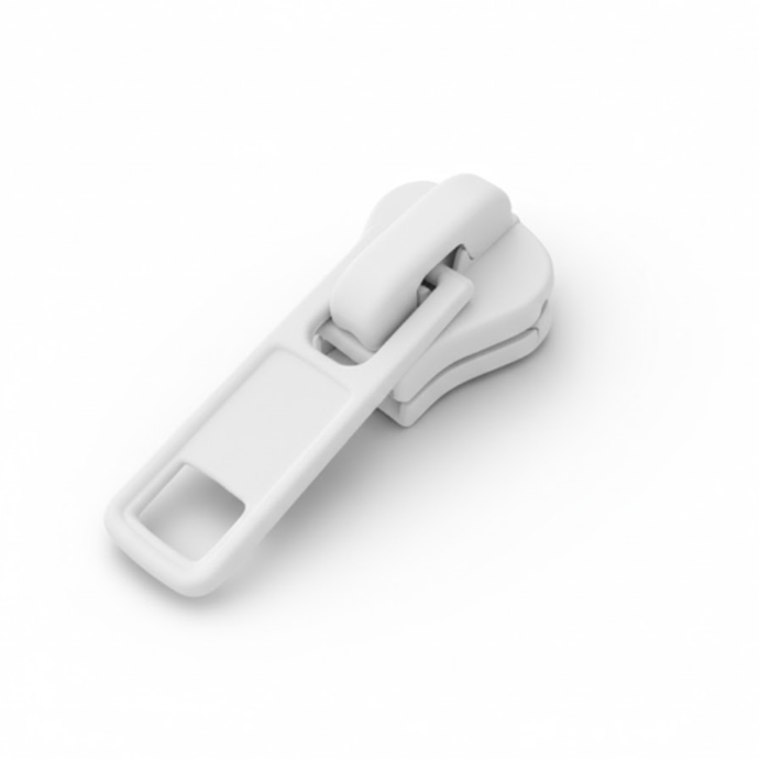 Cursor Cremallera Inyectada Malla N.10mm Metálico Tirador SIMPLE Largo Blanco