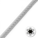 Cable de Acero Plastificado de PVC Transparente - 6mm - Galvanizado - 1 metro