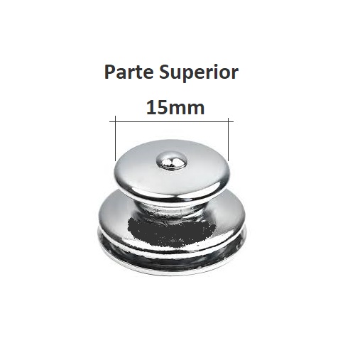 [33724593] Broche Loxx | Parte Superior Hembra 15 mm | Latón Niquel