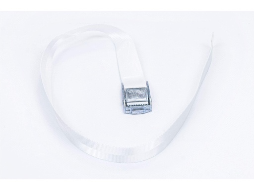 [55100287] Tensor de publicidad - hebilla de presión - 25mm - cinta de poliéster de 120cm - 1200kg. - Espiga Blanco