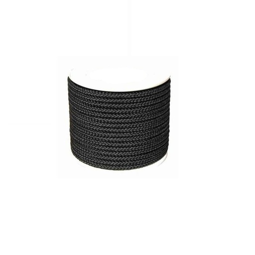 [40950407B] Cuerda Trenzada - Poliamida Alta Tenacidad -  6mm - Negra - 200 metros