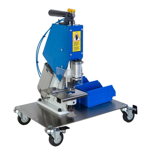 [95108250] Máquina colocar Ojales Neumática Manual - J25NC - Para colocar Ollaos y Arandela a mano - Metálicos y de Plástico de 8mm hasta 40mm de diámetro - CARRO