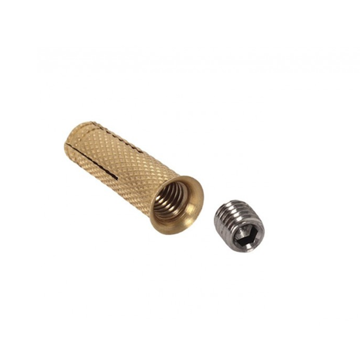 [88088189] Taco piscina de latón con borde 8mm.+Tornillo interior INOX