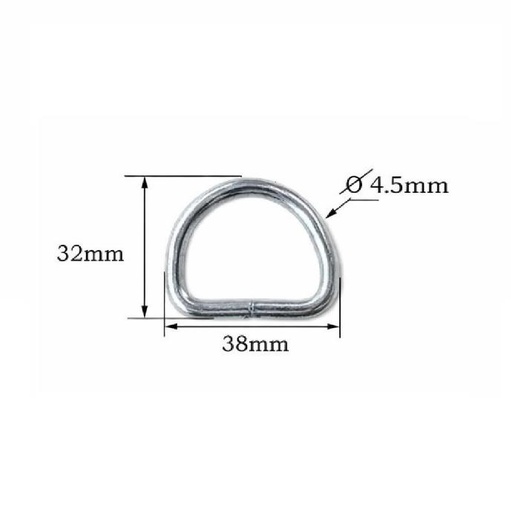 [30201252] Piquete Soldado - Anilla abatible - 28 x 23 mm - Hierro Cincado