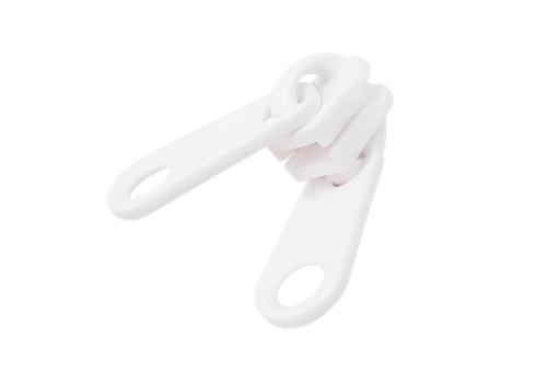 [40851102] Cursor Cremallera continua Inyectada Malla N.10mm Plástico Tirador DOBLE Largo Blanco