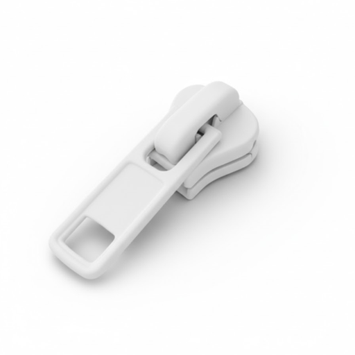 [40851101] Cursor Cremallera Inyectada - Malla N.10 mm - Metálico - Tirador SIMPLE Largo - Blanco