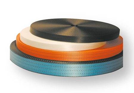 [40460256] Cinta Poliéster - 25mm - 750Kg - Lisa bandas - Negro - Rollo de 100m