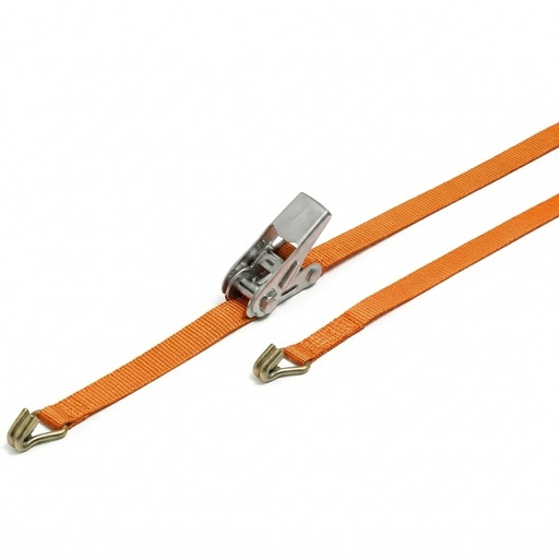 Conjunto Tensor - Trinquete de carga - 25mm - 800kg - 5 metros cinta - 1200kg - Ganchos cerrados