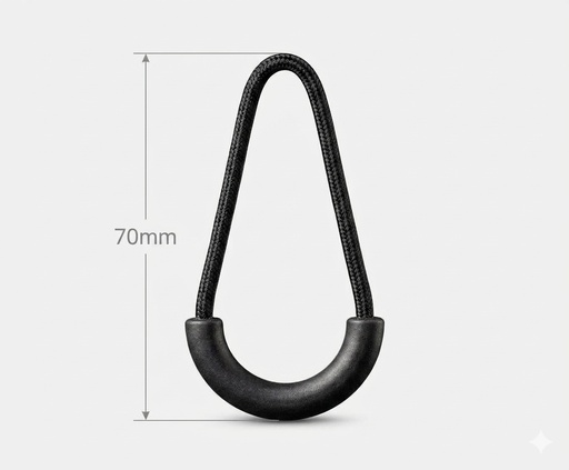 [88086070] Tirador Cremallera para los dedos terminado en "C" - Negro