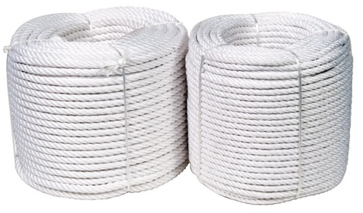 [40950508] Cuerda Torcida - Poliamida - 8 mm - 4 cabos - Blanco MATE